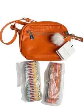 NWT Pom Pom London Orange Original/Mayfair Crossbody Bag
